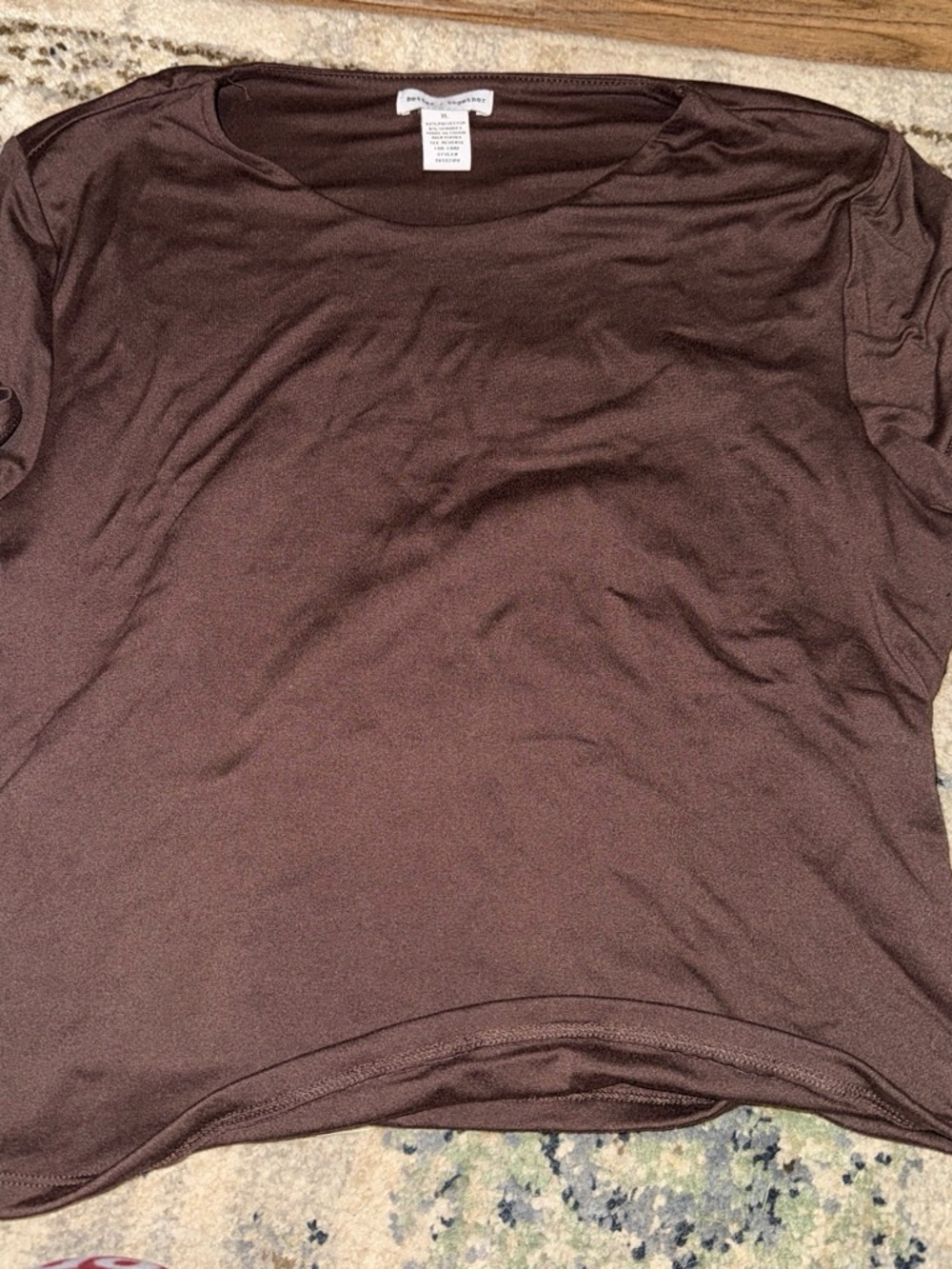 Women's Brown Scoop Neck Short Sleeve Tee